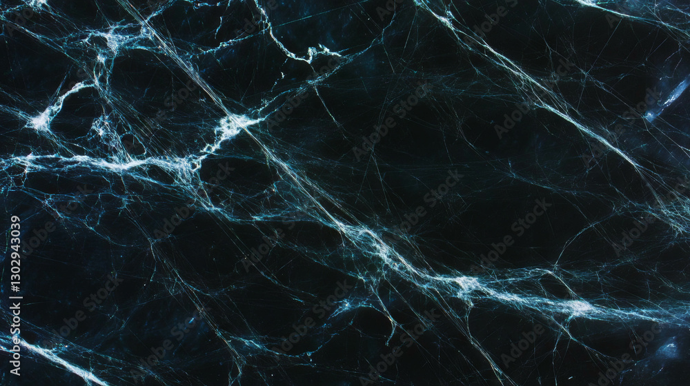 Poster intricate overlay of spider silk threads on dark background for creative design