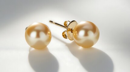 エレガントなゴールドパールピアス
