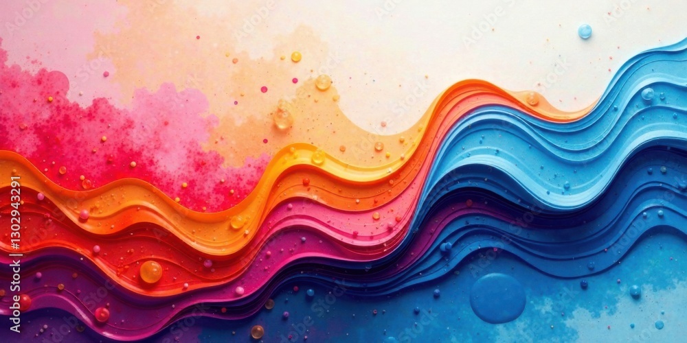 Aufkleber abstract colorful layered paper waves with splashes of vivid hues
