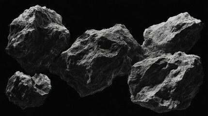 Naklejka premium Dramatic black and white stone textures for creative background and design