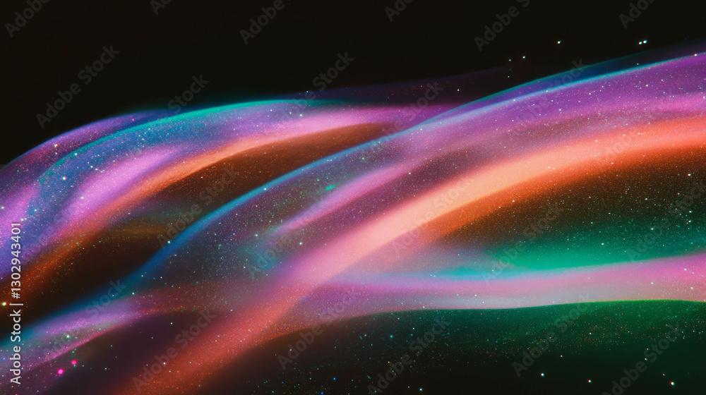 Poster mystical overlay texture of swirling galaxy dust and nebula for cosmic design