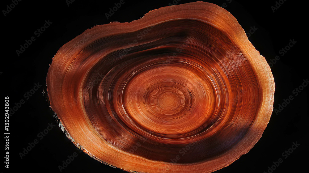 Poster Intricate overlay texture of concentric tree rings for natural patterns