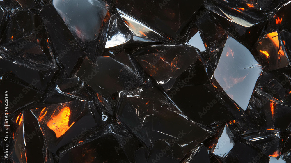 Poster intricate overlay texture of volcanic glass shards with sharp edges for creative design