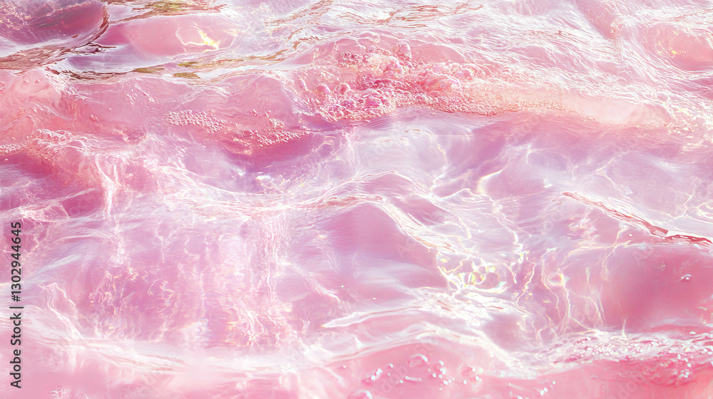 Poster pink water texture in sunlight from top front view for background and design
