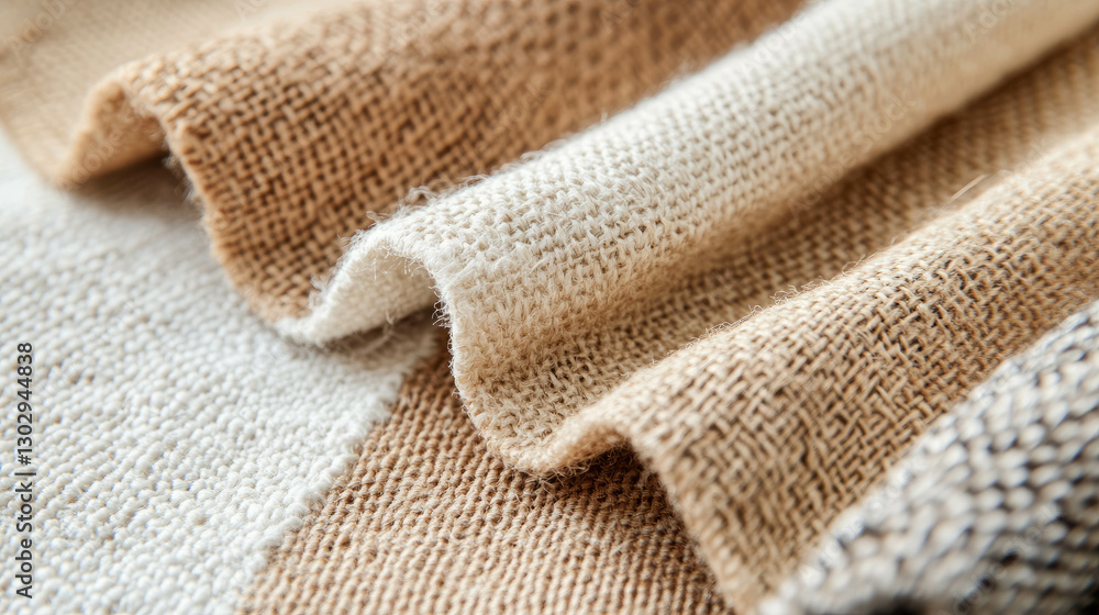 Poster textured burlap fabric with coarse fibers for rustic craft projects and natural decor