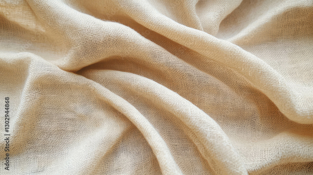 Poster Textured natural burlap fabric with coarse fibers for rustic design and craft projects