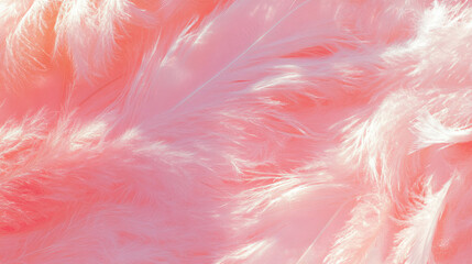 Soft down feathers with fine barbs in delicate pink tones for design and decor