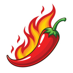 red chili with firing vector image