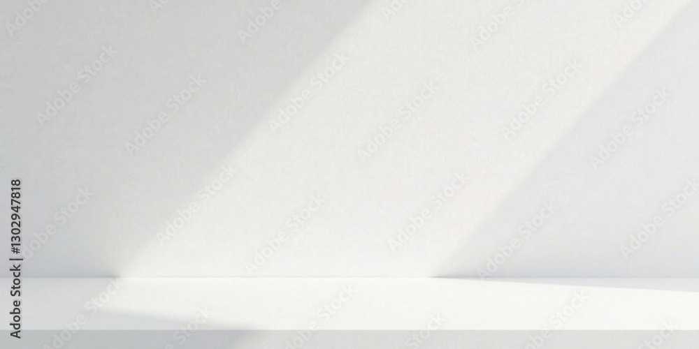Fototapete Clean Minimalist White Background with Subtle Light and Shadow for Product Display