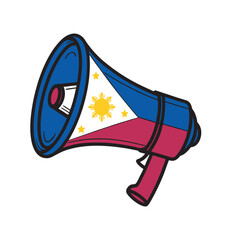 Philippine flag megaphone-national pride and announcement symbol illustration