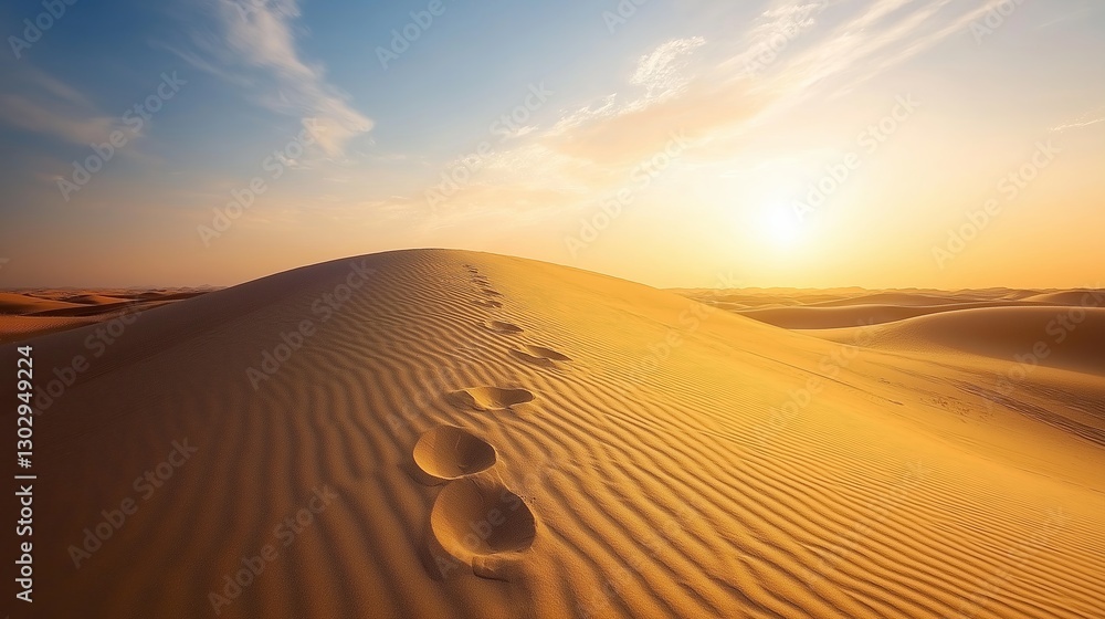 Poster a smooth sand dune with soft light and no footprints