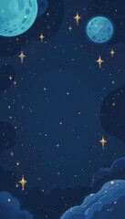 Fototapeta premium Fantasy Universe: Serene starry night with planets and cosmic dust graphic