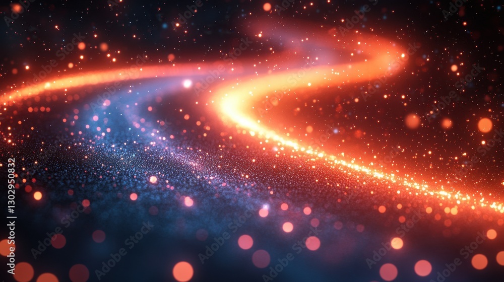 Poster high speed digital particle burst with vibrant technology light effects texture background