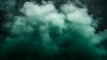 Fototapeta premium Emerald Smoke Clouds Against Dark Background
