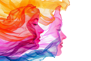 International Womens Day color symbolism, reflecting empowerment, dignity, and justice isolated on transparent background