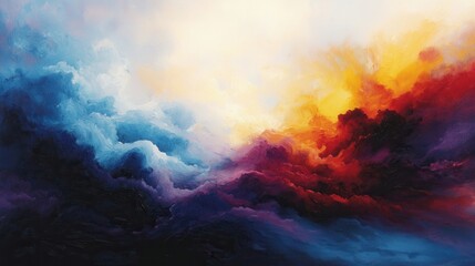 Naklejka premium A vibrant tapestry of blurred colors, each hue a whisper of mystery, bathed in a soft, ethereal glow that invites the viewer to explore the depths of its abstract allure. 