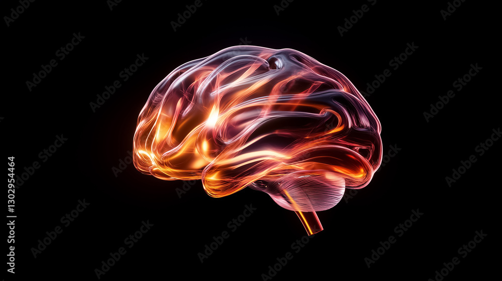 Poster A complex network reminiscent of a brain pulsates with vibrant colors, showcasing flowing data streams that embody artificial intelligence in a mesmerizing display of connectivity and movement