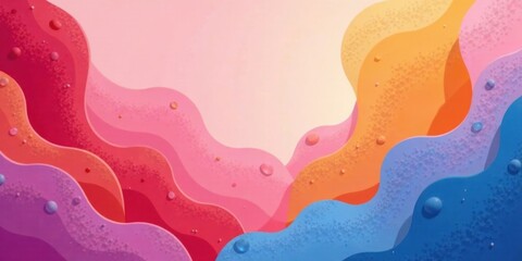 Abstract Colorful Wave Pattern Background Design with Bubbles