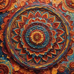 Mandala Design Art &ndash; Intricate Patterned Artwork, Handcrafted Mandala Wall Art, Unique Geometric Mandala Illustration, Framed Mandala Decor, Bohemian Mandala Drawing for Home