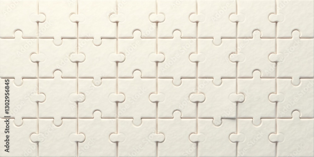 Aufkleber Blank Jigsaw Puzzle Pieces Arranged in a Grid Pattern for Problem Solving and Teamwork Concepts