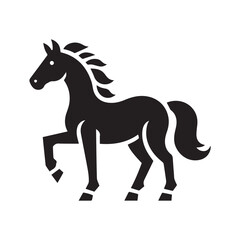 Obraz premium Powerful Black Horse Silhouette Vector Graphic