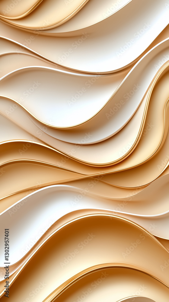 Aufkleber smooth, undulating lines create an abstract pattern reminiscent of sand dunes, capturing the essence