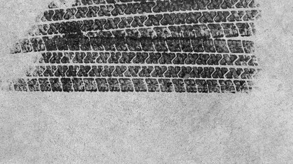 Black tire marks on road, Black rubber tire marks and tread marks, Tire trace track wheels texture...