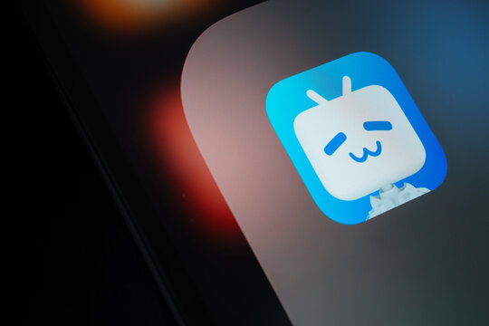 Dhaka, Bangladesh- 02 March 2025: A close up of an iPad screen displaying the bilibili app.