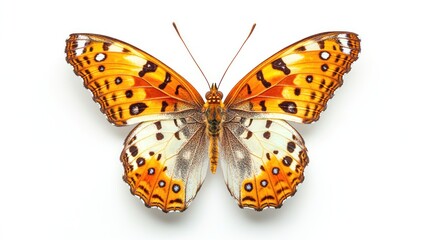 Fototapeta premium Detailed Butterfly on White Background