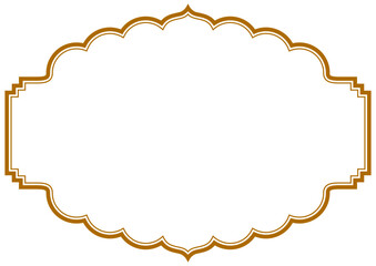 アジア風のタイトルフレーム。ベクターデータ。茶色。