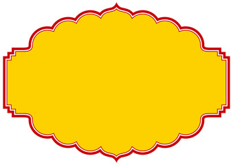 アジア風のタイトルフレーム。ベクターデータ。赤と黄色。 © saharam