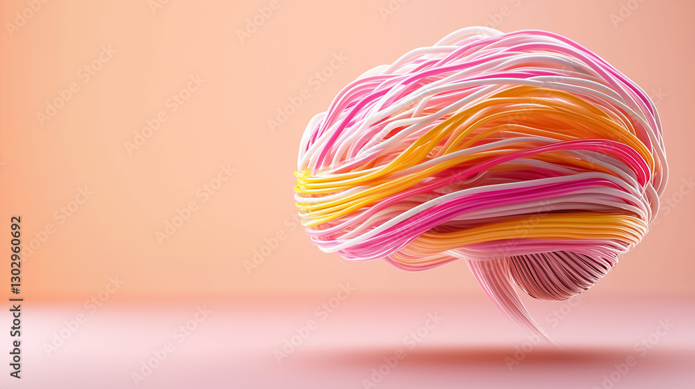 Poster a vibrant abstract representation of a brain-like network showcases moving data streams that evolve 