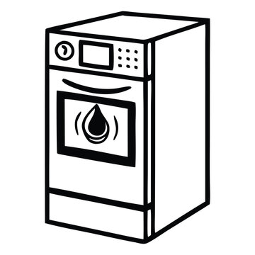 recommend clip art: Detailed Washing Machine Vector with Clean Lines and Simplistic Design Ideal for Appliance-Themed Projects