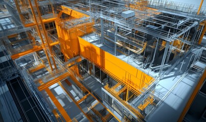 Architecture blueprint abstract modern building construction design.