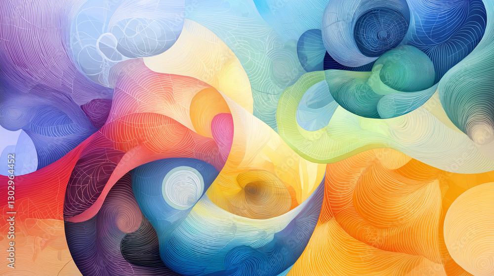 Poster a tapestry of interconnected threads in iridescent hues, weaving an intricate web of stories and mem