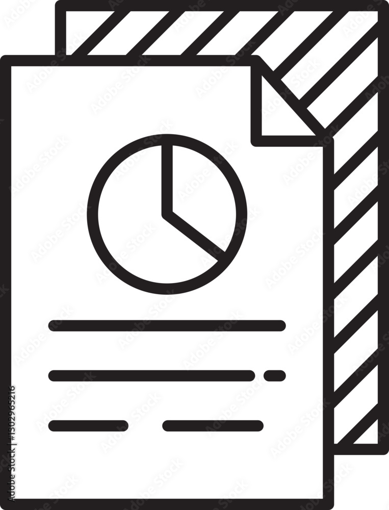 Poster document with chart and lines illustration line icon