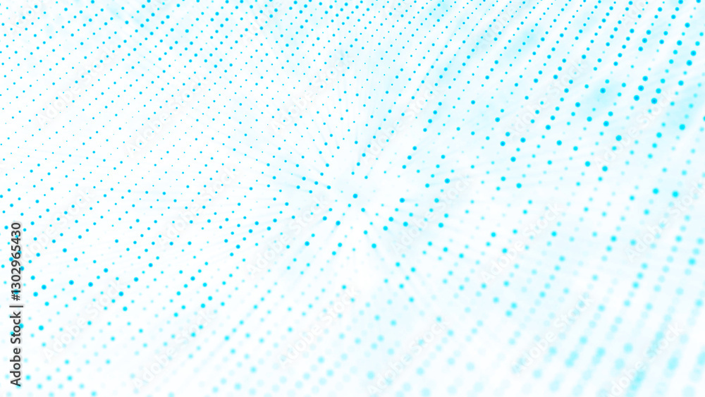 Poster blue abstract background. random particle texture. wave. its chaotic, mosaic-like ornament with a li
