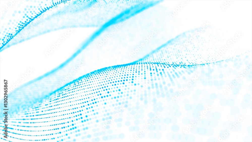 Poster blue abstract background. random particle texture. wave. its chaotic, mosaic-like ornament with a li