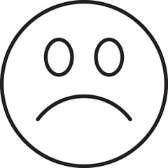 Sad face emoji illustration line icon