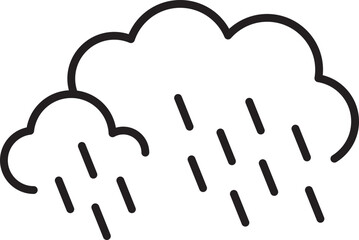 Rainy cloud illustration line icon