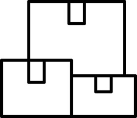 Stacked boxes illustration line icon