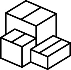 Stacked boxes illustration line icon