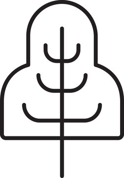 Stylized human-tree illustration line icon