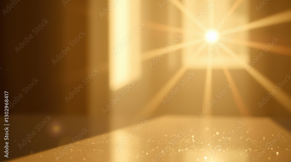 Poster sunlight streams into a room, creating a warm, golden glow and highlighting dust particles in the ai