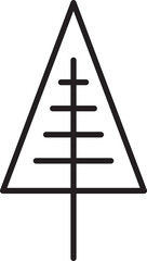 Abstract tree illustration in minimal design line icon
