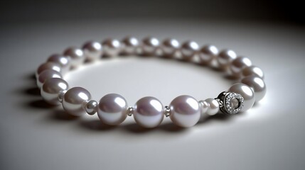 Obraz premium pearl necklace on a white background