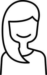 Minimalist line drawing of a woman line icon