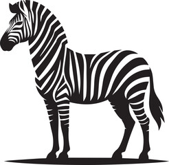 Obraz premium black zebra vector illustration, zebra vector, zebra silhouette logo vector, zebra vector black and white background full body