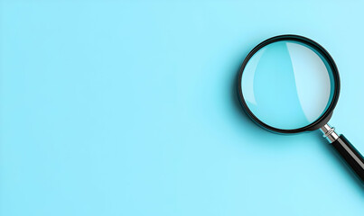 Magnifying Glass on Light Blue Background for Clear Observation