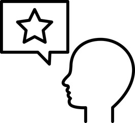 Thought bubble with star icon illustration line icon